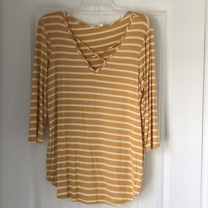 Emory Park mustard yellow 3/4 sleeve top